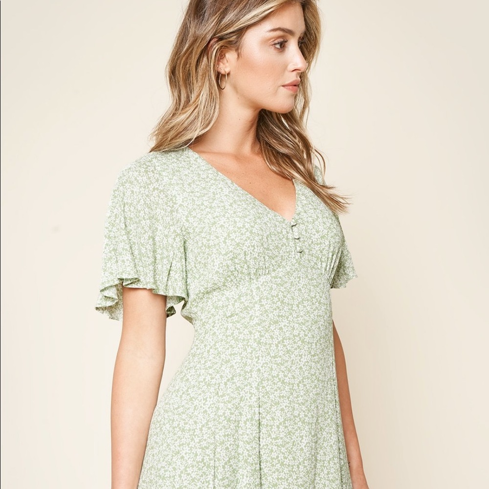 Sugarlips Button Up Floral Swing Dress